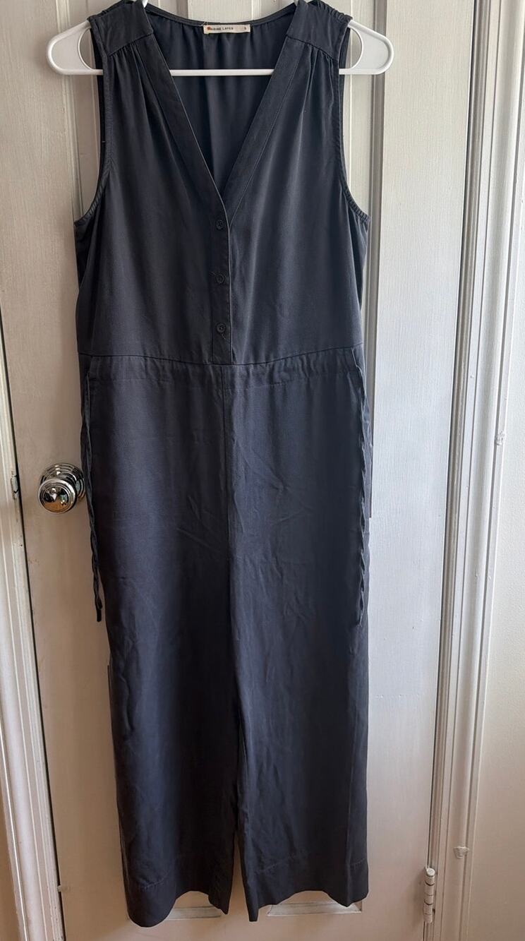 Marine Layer Size S Gray Tieback Button Front Romper